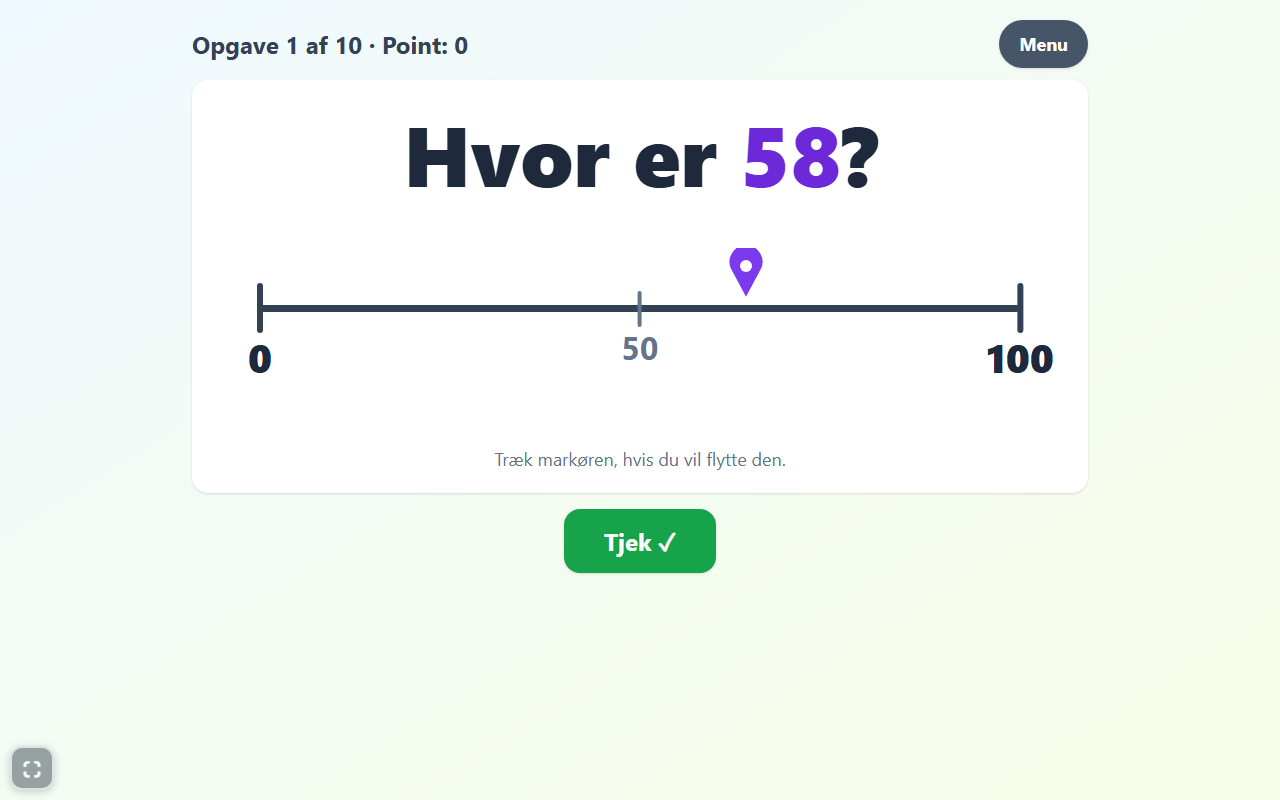 Skærmbillede af Hvor er tallet?