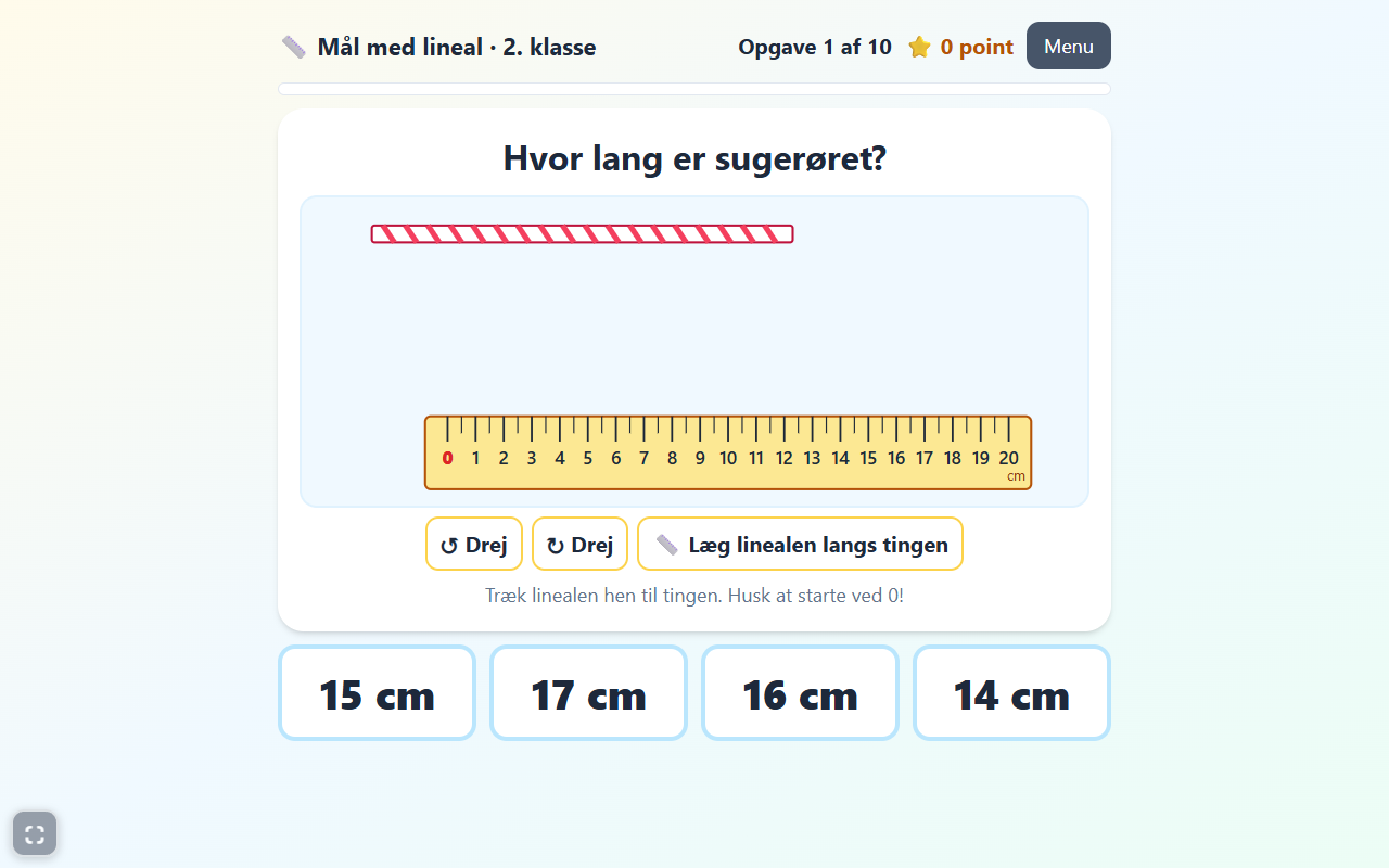 Skærmbillede af spillet Mål og vej