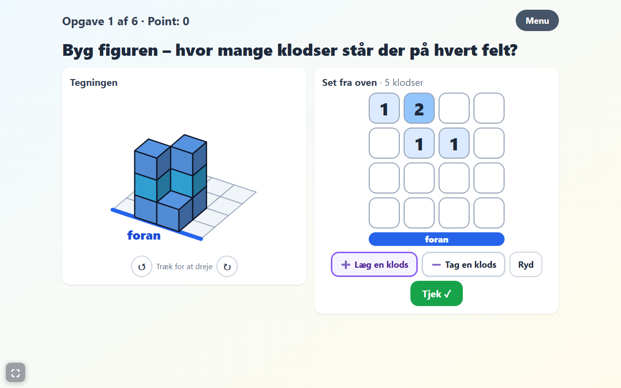 Skærmbillede af Rumlige figurer