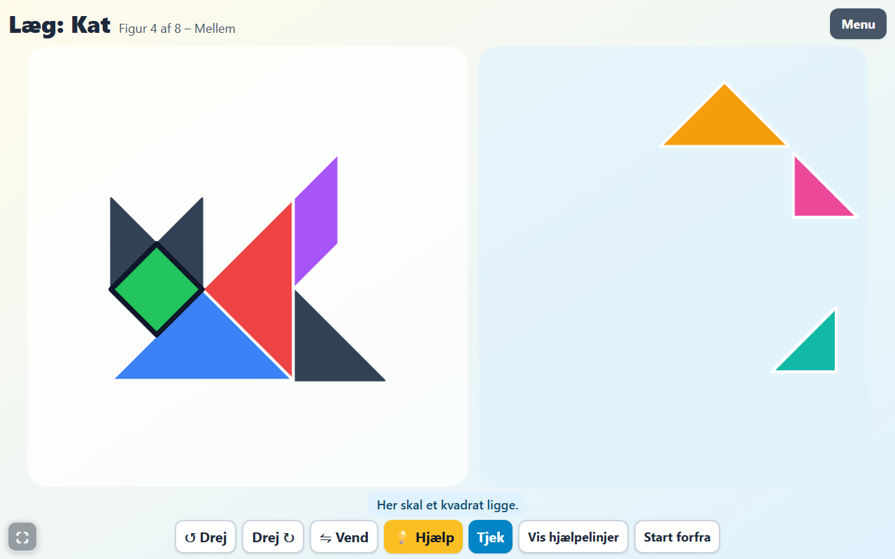 Skærmbillede af spillet Tangram