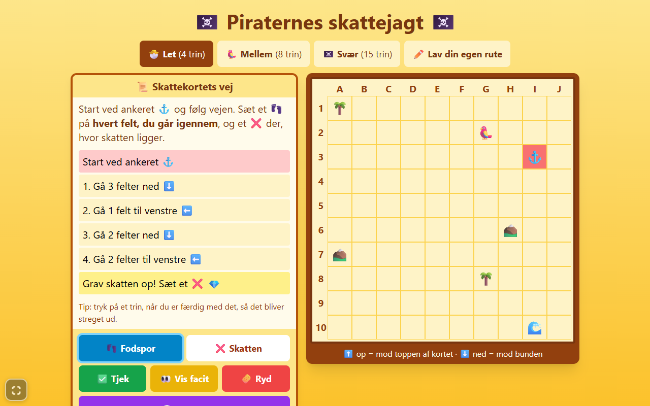 Skærmbillede af spillet Skattejagt